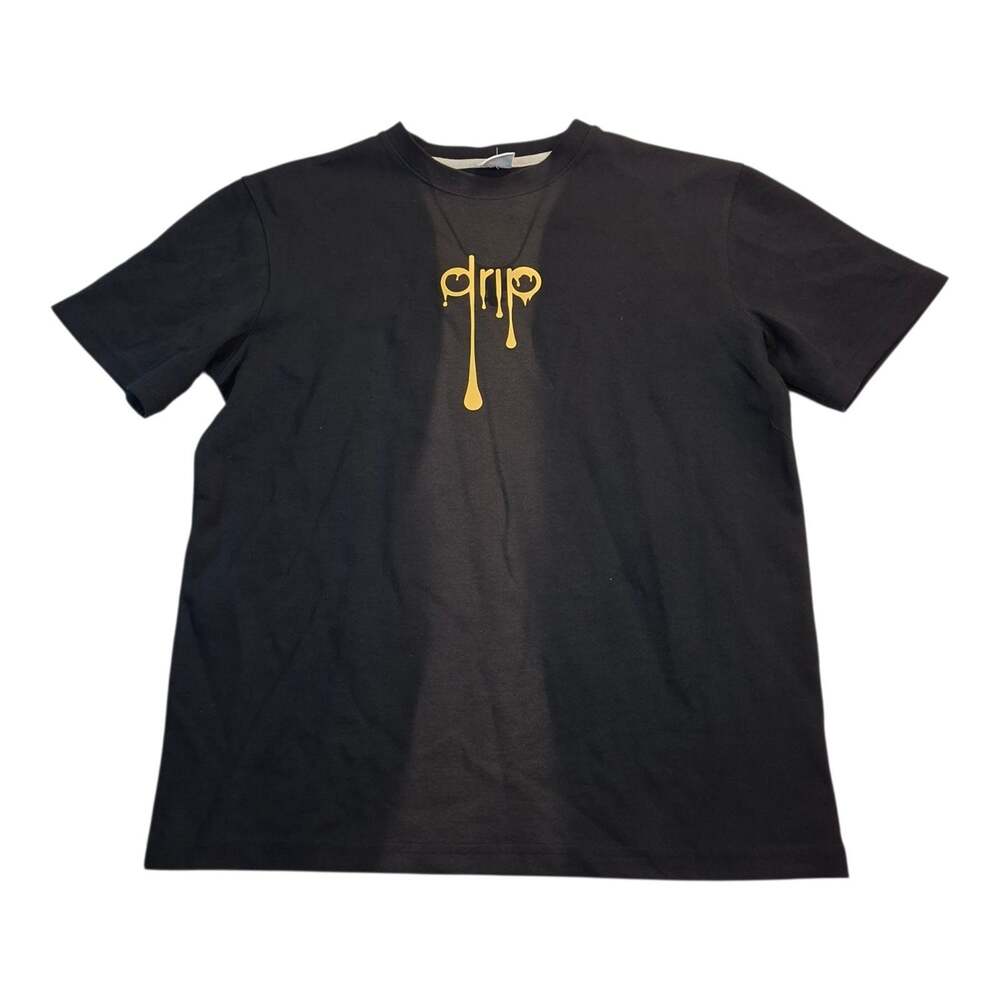 King Brich T-Shirt Mens XL Black Gold Drip Short Sleeve Hip Hop Urban Streetwear